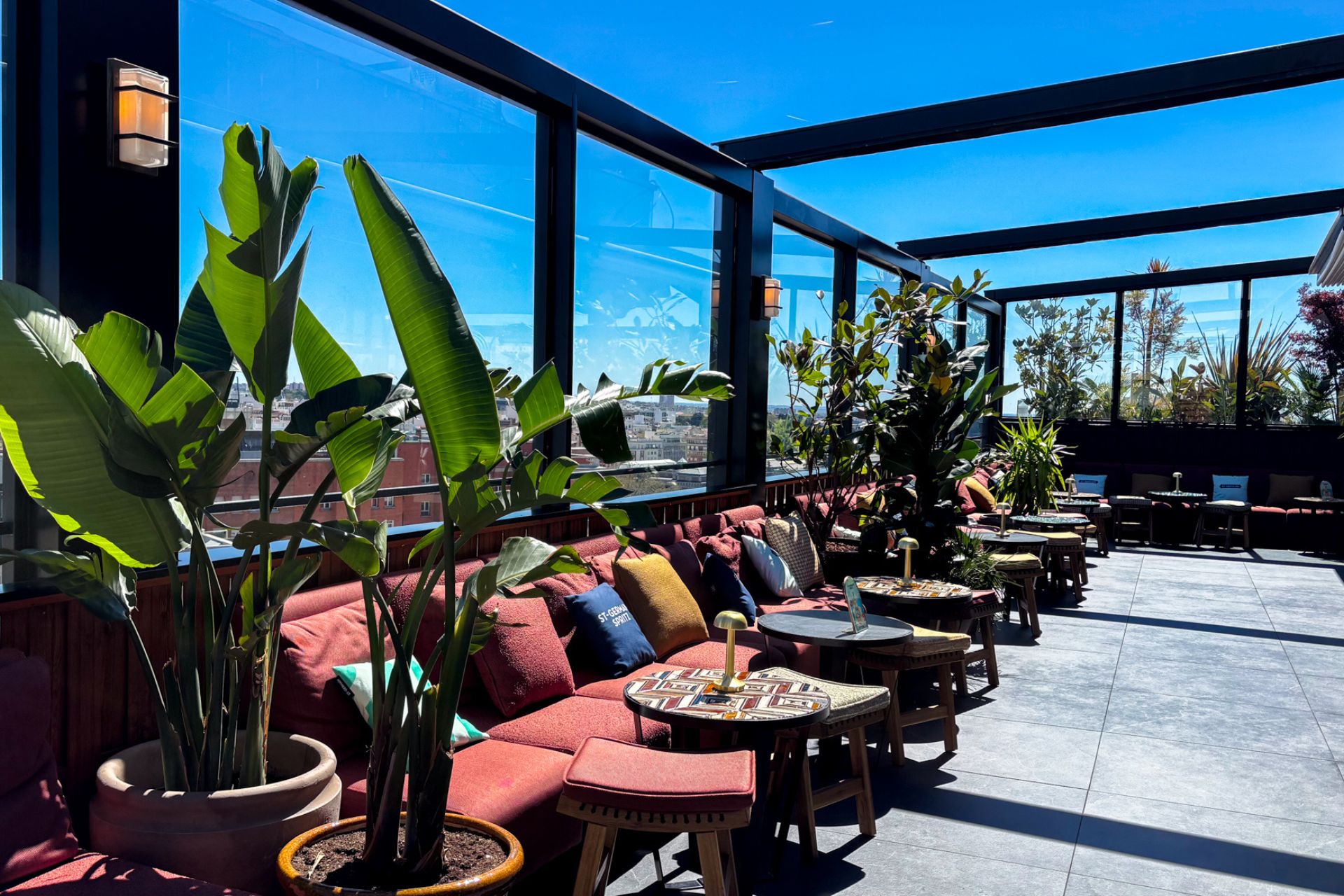 Terraza Casa Suecia con vistas al centro de Madrid